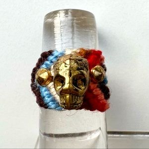Handmade Elastic Gold Skull Ring